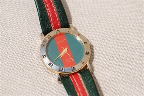 vintage gucci watch square red and green face|authentic vintage Gucci watch.